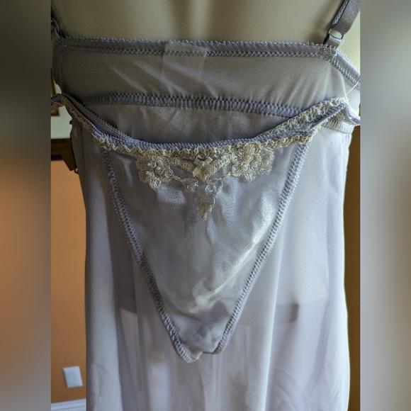 New Gilligan o mallet sleepwear Size M Lavender Lingerie vintage Lace - Picture 3 of 5